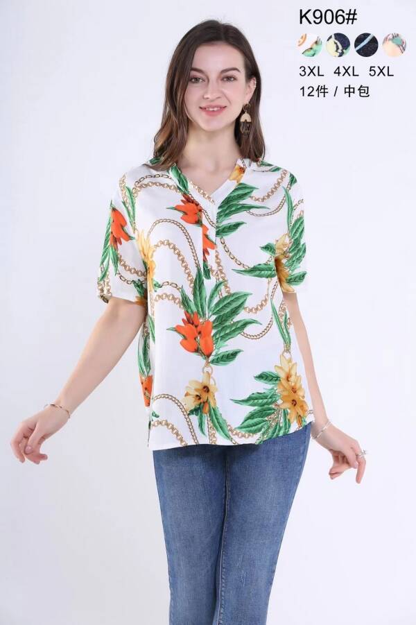 Bluzki damskie Roz 3XL-5XL, Mix kolor Paczka 12 szt